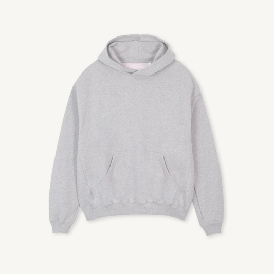 Cropped Hoodie - Light Grey Marl