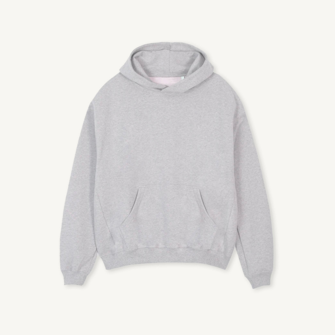 Cropped Hoodie - Light Grey Marl