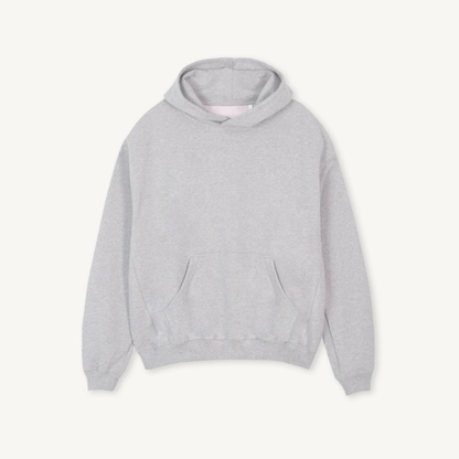 Cropped Hoodie - Light Grey Marl