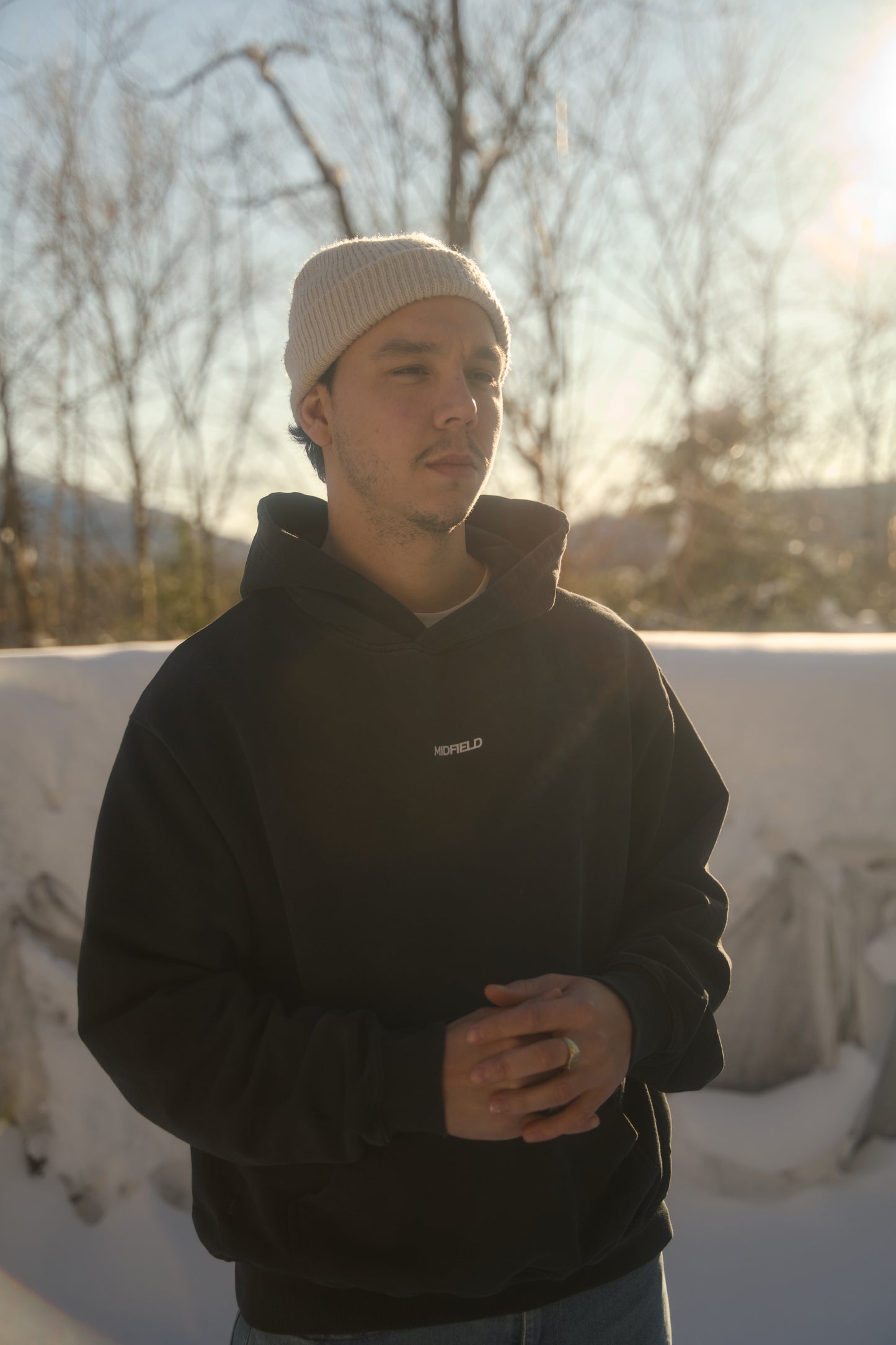 Cropped Hoodie - Vintage Black