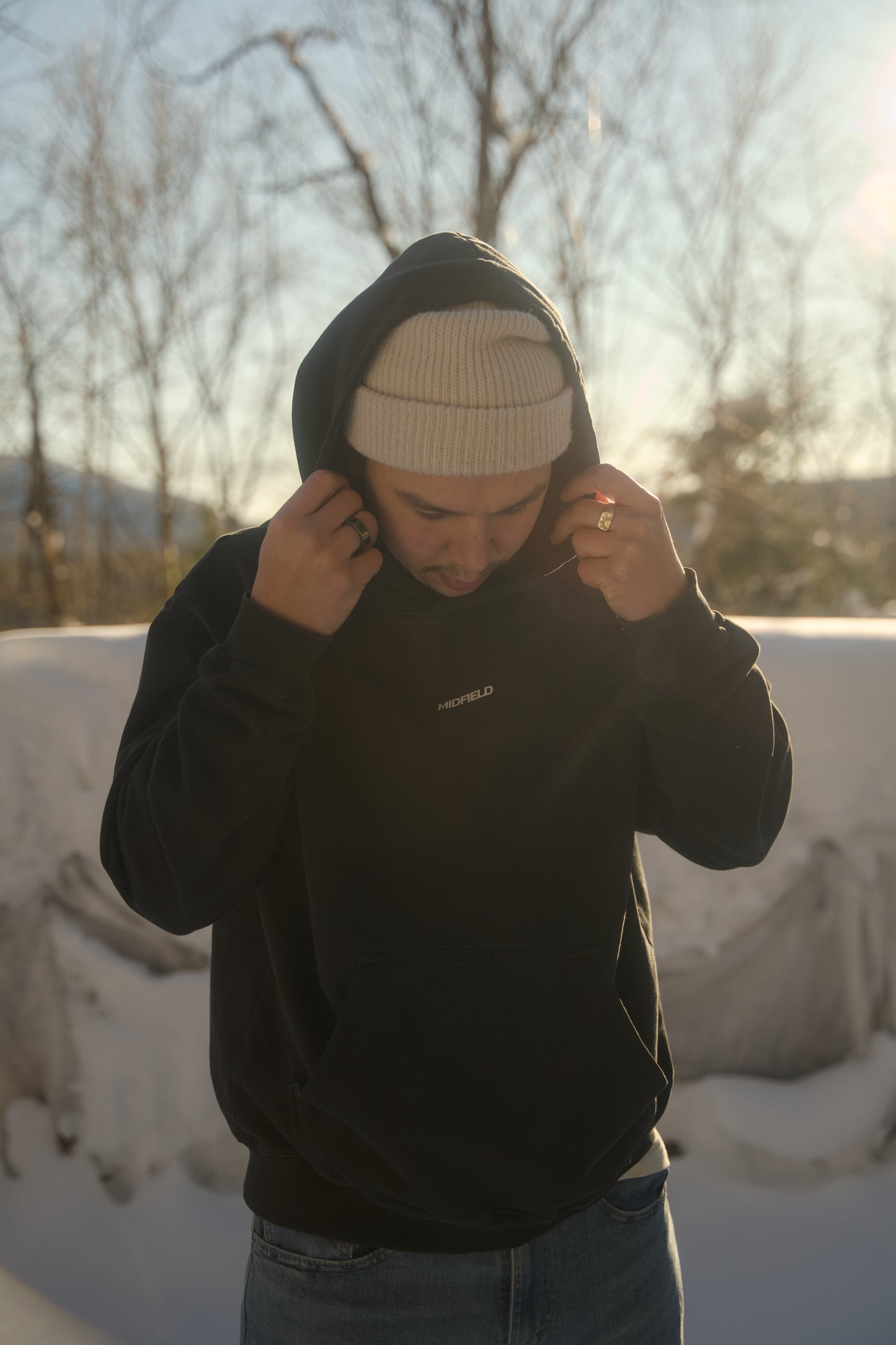 Cropped Hoodie - Vintage Black